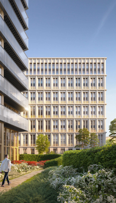 Величественный дом в стиле сталинский ампир с колоннами и видами на набережную